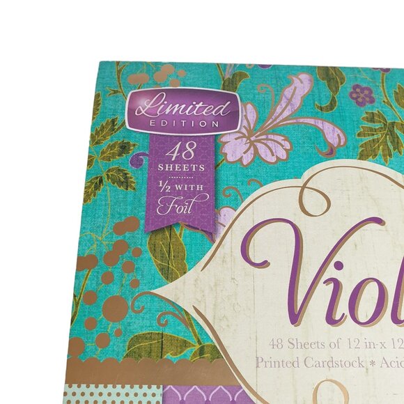 Limited Edition DCWV Violet Leaf Stack Paper Craft Pad 48 Sheet Foil Acid-Free - Picture 4 of 11